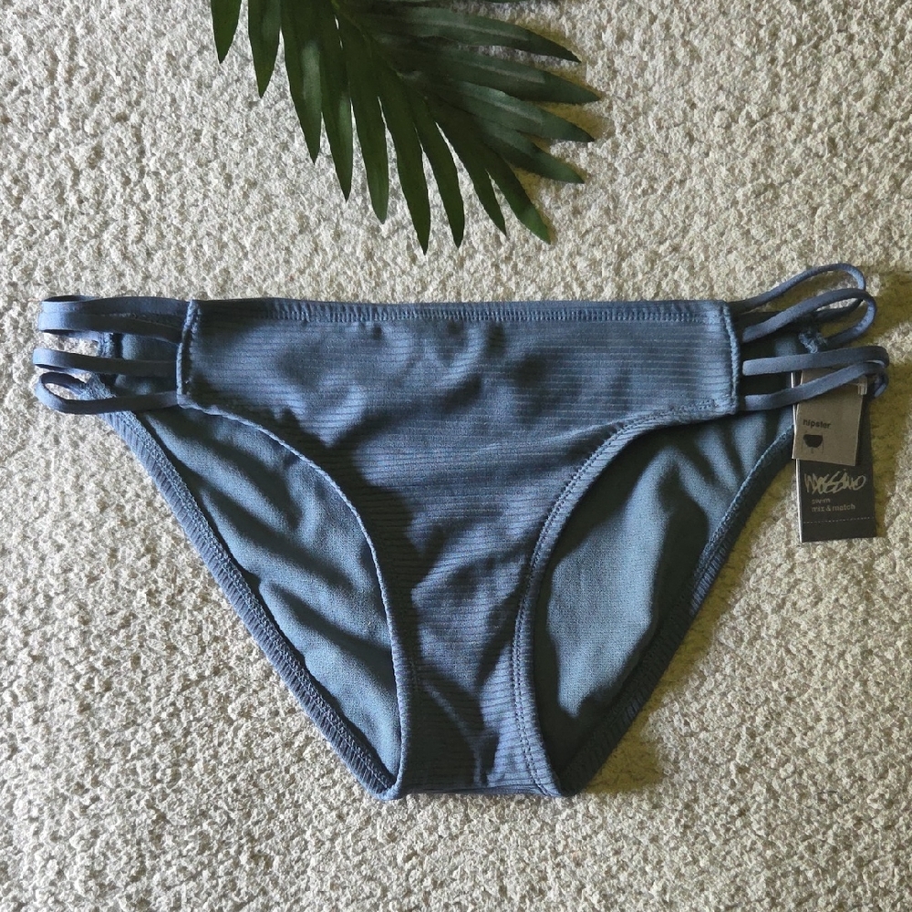 NWT Strappy Ribbed Bikini Bottoms in Airy Blue